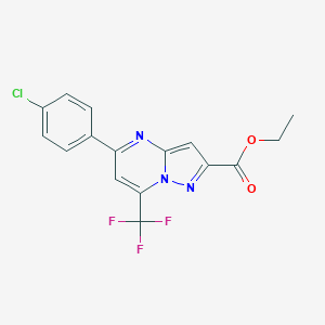 molecular formula C16H11ClF3N3O2 B442399 Ethyl 5-(4-chlorophenyl)-7-(trifluoromethyl)pyrazolo[1,5-a]pyrimidine-2-carboxylate 