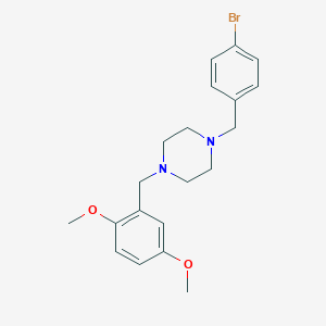 molecular formula C20H25BrN2O2 B442401 1-(4-Bromobenzyl)-4-(2,5-dimethoxybenzyl)piperazine 