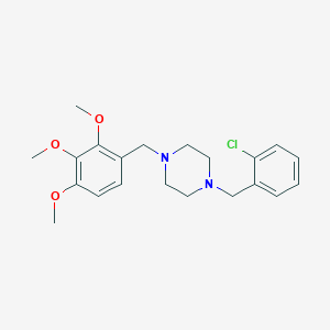 molecular formula C21H27ClN2O3 B442406 1-(2-Chlorobenzyl)-4-(2,3,4-trimethoxybenzyl)piperazine 