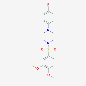 molecular formula C18H21FN2O4S B442414 1-[(3,4-Dimethoxyphenyl)sulfonyl]-4-(4-fluorophenyl)piperazine CAS No. 278782-72-2