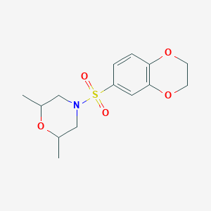 molecular formula C14H19NO5S B4424140 4-(2,3-Dihydro-1,4-benzodioxine-6-sulfonyl)-2,6-dimethylmorpholine 