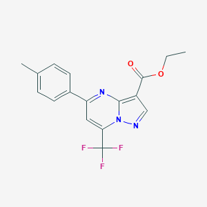 molecular formula C17H14F3N3O2 B442416 Ethyl 5-(P-tolyl)-7-(trifluoromethyl)pyrazolo[1,5-A]pyrimidine-3-carboxylate CAS No. 351989-80-5