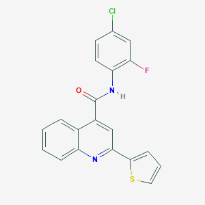 molecular formula C20H12ClFN2OS B442421 N-(4-chloro-2-fluorophenyl)-2-(2-thienyl)-4-quinolinecarboxamide 