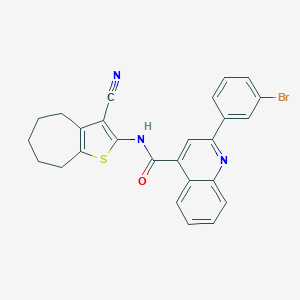 molecular formula C26H20BrN3OS B442424 2-(3-bromophenyl)-N-(3-cyano-5,6,7,8-tetrahydro-4H-cyclohepta[b]thiophen-2-yl)quinoline-4-carboxamide 