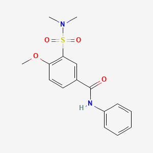 molecular formula C16H18N2O4S B4424303 3-(dimethylsulfamoyl)-4-methoxy-N-phenylbenzamide 