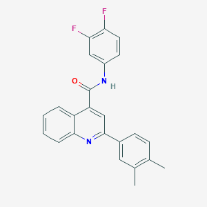 molecular formula C24H18F2N2O B442431 N-(3,4-difluorophenyl)-2-(3,4-dimethylphenyl)quinoline-4-carboxamide 