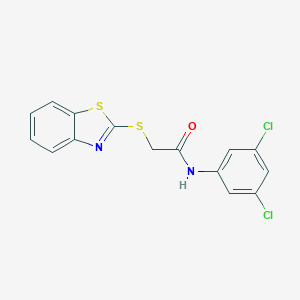 molecular formula C15H10Cl2N2OS2 B442436 2-(1,3-benzothiazol-2-ylsulfanyl)-N-(3,5-dichlorophenyl)acetamide CAS No. 353773-15-6