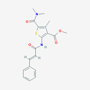 molecular formula C19H20N2O4S B442438 Methyl 2-(cinnamoylamino)-5-[(dimethylamino)carbonyl]-4-methyl-3-thiophenecarboxylate 
