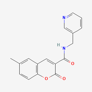 6-methyl-2-oxo-N-(pyridin-3-ylmethyl)chromene-3-carboxamide