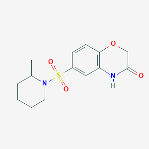 6-[(2-METHYLPIPERIDIN-1-YL)SULFONYL]-3,4-DIHYDRO-2H-1,4-BENZOXAZIN-3-ONE