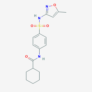 molecular formula C17H21N3O4S B442449 N-(4-{[(5-メチル-3-イソキサゾリル)アミノ]スルホニル}フェニル)シクロヘキサンカルボキサミド CAS No. 353773-35-0