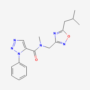 N-[(5-isobutyl-1,2,4-oxadiazol-3-yl)methyl]-N-methyl-1-phenyl-1H-1,2,3-triazole-5-carboxamide