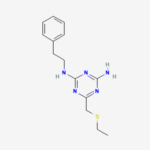 6-[(ethylthio)methyl]-N-(2-phenylethyl)-1,3,5-triazine-2,4-diamine