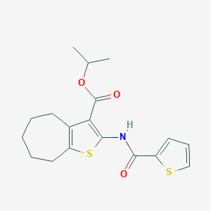 molecular formula C18H21NO3S2 B442496 isopropyl 2-[(2-thienylcarbonyl)amino]-5,6,7,8-tetrahydro-4H-cyclohepta[b]thiophene-3-carboxylate 