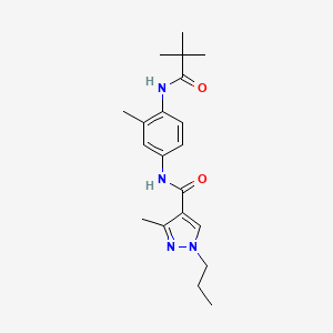 N-{4-[(2,2-dimethylpropanoyl)amino]-3-methylphenyl}-3-methyl-1-propyl-1H-pyrazole-4-carboxamide