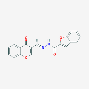 molecular formula C19H12N2O4 B442499 N'-[(4-oxo-4H-chromen-3-yl)methylene]-1-benzofuran-2-carbohydrazide 