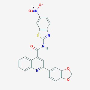 molecular formula C24H14N4O5S B442504 2-(1,3-benzodioxol-5-yl)-N-(6-nitro-1,3-benzothiazol-2-yl)quinoline-4-carboxamide 