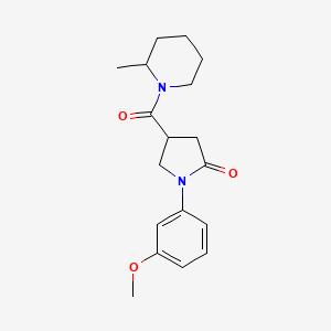 1-(3-methoxyphenyl)-4-[(2-methyl-1-piperidinyl)carbonyl]-2-pyrrolidinone