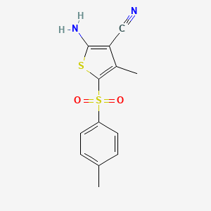 molecular formula C13H12N2O2S2 B4425189 2-amino-4-methyl-5-[(4-methylphenyl)sulfonyl]-3-thiophenecarbonitrile 