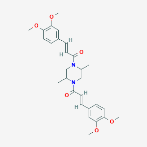 molecular formula C28H34N2O6 B442521 1,4-Bis[3-(3,4-dimethoxyphenyl)acryloyl]-2,5-dimethylpiperazine 