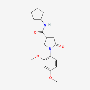 molecular formula C18H24N2O4 B4425233 N-cyclopentyl-1-(2,4-dimethoxyphenyl)-5-oxo-3-pyrrolidinecarboxamide 