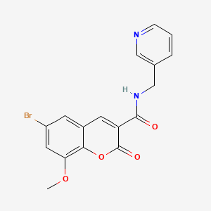 molecular formula C17H13BrN2O4 B4425255 6-bromo-8-methoxy-2-oxo-N-(3-pyridinylmethyl)-2H-chromene-3-carboxamide 