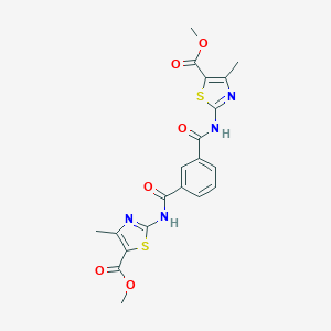 molecular formula C20H18N4O6S2 B442531 Methyl 2-{[3-({[5-(methoxycarbonyl)-4-methyl-1,3-thiazol-2-yl]amino}carbonyl)benzoyl]amino}-4-methyl-1,3-thiazole-5-carboxylate 