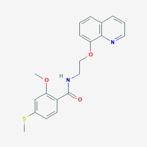 2-methoxy-4-(methylsulfanyl)-N-[2-(quinolin-8-yloxy)ethyl]benzamide