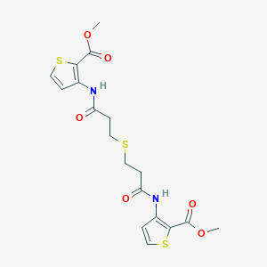 molecular formula C18H20N2O6S3 B442532 Methyl 3-({3-[(3-{[2-(methoxycarbonyl)-3-thienyl]amino}-3-oxopropyl)sulfanyl]propanoyl}amino)-2-thiophenecarboxylate 