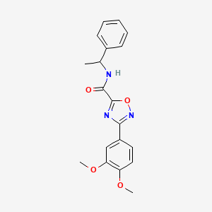 molecular formula C19H19N3O4 B4425407 3-(3,4-dimethoxyphenyl)-N-(1-phenylethyl)-1,2,4-oxadiazole-5-carboxamide 