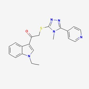 molecular formula C20H19N5OS B4425429 1-(1-ethyl-1H-indol-3-yl)-2-{[4-methyl-5-(4-pyridinyl)-4H-1,2,4-triazol-3-yl]thio}ethanone 