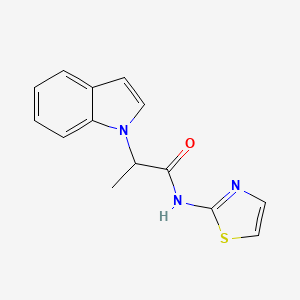 molecular formula C14H13N3OS B4425441 2-(1H-indol-1-yl)-N-(1,3-thiazol-2-yl)propanamide 