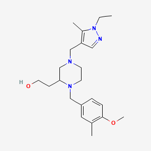 2-[4-[(1-ethyl-5-methyl-1H-pyrazol-4-yl)methyl]-1-(4-methoxy-3-methylbenzyl)-2-piperazinyl]ethanol