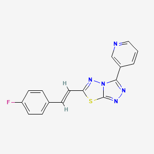 molecular formula C16H10FN5S B4425507 6-[2-(4-fluorophenyl)vinyl]-3-(3-pyridinyl)[1,2,4]triazolo[3,4-b][1,3,4]thiadiazole 