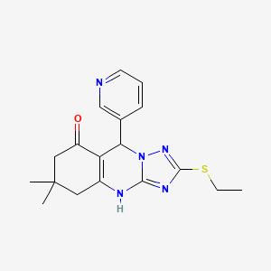 2-(ethylthio)-6,6-dimethyl-9-(3-pyridinyl)-5,6,7,9-tetrahydro[1,2,4]triazolo[5,1-b]quinazolin-8(4H)-one