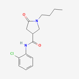 1-butyl-N-(2-chlorophenyl)-5-oxopyrrolidine-3-carboxamide