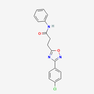 molecular formula C17H14ClN3O2 B4425561 3-[3-(4-chlorophenyl)-1,2,4-oxadiazol-5-yl]-N-phenylpropanamide 