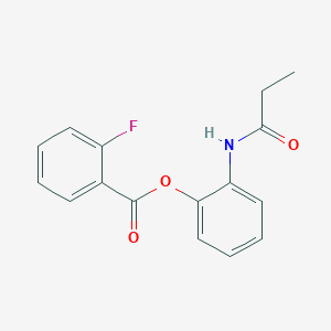 molecular formula C16H14FNO3 B4425573 2-(Propanoylamino)phenyl 2-fluorobenzoate 