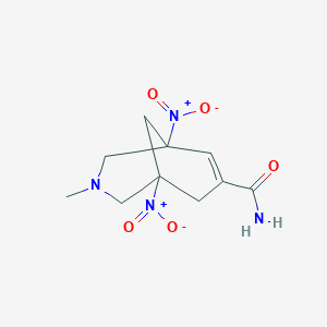 molecular formula C10H14N4O5 B442564 3-Methyl-1,5-dinitro-3-azabicyclo[3.3.1]non-6-ene-7-carboxamide 