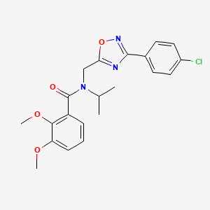 molecular formula C21H22ClN3O4 B4425661 N-{[3-(4-chlorophenyl)-1,2,4-oxadiazol-5-yl]methyl}-2,3-dimethoxy-N-(propan-2-yl)benzamide 