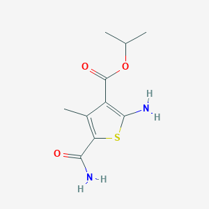 molecular formula C10H14N2O3S B442571 Isopropyl 2-amino-5-(aminocarbonyl)-4-methylthiophene-3-carboxylate CAS No. 350988-33-9