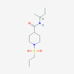 molecular formula C13H26N2O3S B4425742 N-(sec-butyl)-1-(propylsulfonyl)-4-piperidinecarboxamide 