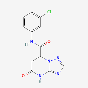 molecular formula C12H10ClN5O2 B4425788 N-(3-chlorophenyl)-5-oxo-4,5,6,7-tetrahydro[1,2,4]triazolo[1,5-a]pyrimidine-7-carboxamide 