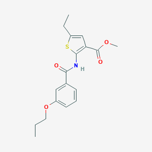 molecular formula C18H21NO4S B442579 Methyl 5-ethyl-2-[(3-propoxybenzoyl)amino]-3-thiophenecarboxylate 