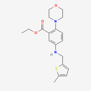 molecular formula C19H24N2O3S B4425791 ethyl 5-{[(5-methyl-2-thienyl)methyl]amino}-2-(4-morpholinyl)benzoate 