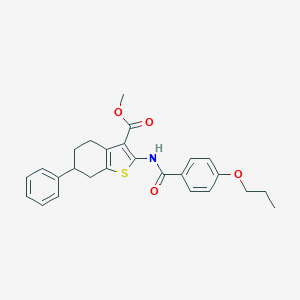 molecular formula C26H27NO4S B442583 Methyl 6-phenyl-2-[(4-propoxybenzoyl)amino]-4,5,6,7-tetrahydro-1-benzothiophene-3-carboxylate 