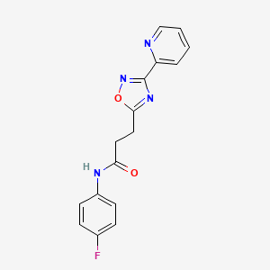 N-(4-fluorophenyl)-3-[3-(2-pyridinyl)-1,2,4-oxadiazol-5-yl]propanamide