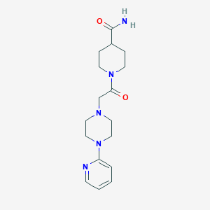 molecular formula C17H25N5O2 B4425883 1-{[4-(Pyridin-2-yl)piperazin-1-yl]acetyl}piperidine-4-carboxamide 