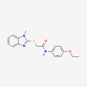 molecular formula C18H19N3O2S B4425889 N-(4-ethoxyphenyl)-2-[(1-methyl-1H-benzimidazol-2-yl)thio]acetamide 