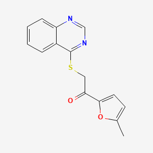 molecular formula C15H12N2O2S B4425902 1-(5-METHYL-2-FURYL)-2-(4-QUINAZOLINYLSULFANYL)-1-ETHANONE 